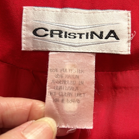 Vintage Christina Cardinal Red Jacket 7/8 - Picture 9 of 12